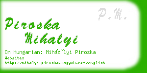 piroska mihalyi business card